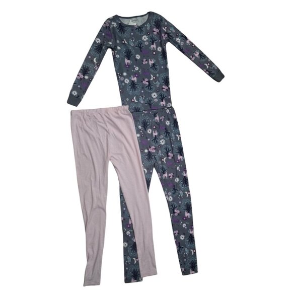 Carters Girls Pajama Set Size 14 With Fairy Print Top & Striped Bottoms - Picture 1 of 3